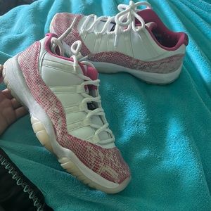 PINK snakeskin jordan 11 lows